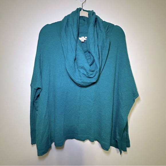 Madison Sweaters - Madison Teal Cowl Neck Ribbed Sleeves Wool Blend Sweater Size Large Casual